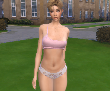 sims game custom character download dyed-hair female Leona Dienes by Bonita100 Body View