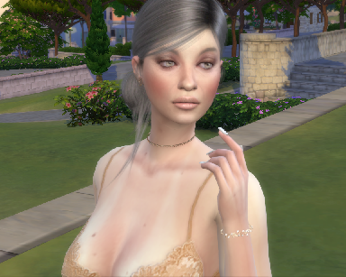 sims 4 realistic style download gray-haired female Delfina Acher by Bonita100 Face View