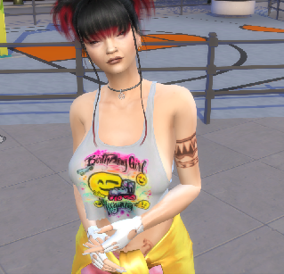 sims 4 cc download dyed-hair female Chelsea Liang by Bonita100 Body View