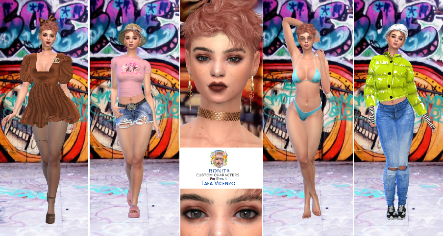 sims4 premium cc download redhead female Lara Vicenzo by Bonita100 Full CAS Preview