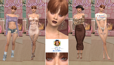 Maja Larsen redhead custom character Sims 4 CAS outfit preview - thumbnail