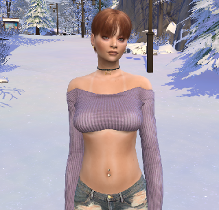 sims custom character download redhead female Maja Larsen by Bonita100 Body View