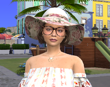 the sims 4 custom character download brown hair female Simona Rossi by Bonita100 Face View