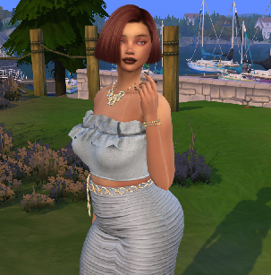 sims game custom character download brown hair female Maria Jose Martinez by Bonita100 Body View