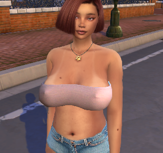 sims4 custom content download dyed-hair female Maria Jose Martinez by Bonita100 Body View