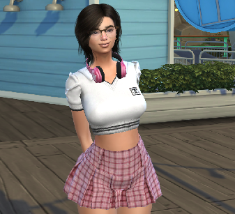 sims custom sim download brunette female Ashley Vergara by Bonita100 Body View