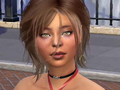sims realistic style download brown hair female Zaira Fernandez by Bonita100 Face View