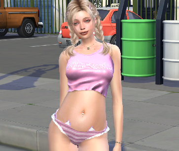 the sims 4 realistic style download blonde female Luciana Wozniak by Bonita100 Body View