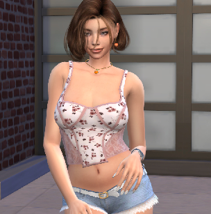 sims 4 custom character download brown hair female Rachel Marcovic by Bonita100 Body View