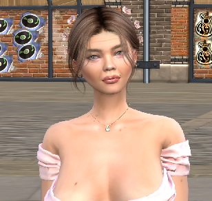 sims realistic style download brown hair female Carolina Lombardi by Bonita100 Face View