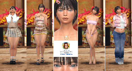 Polina Smirnova brunette custom character Sims 4 CAS outfit preview - thumbnail