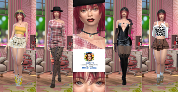 Manon Girard trending girls - dyed-hair custom character Sims 4 CAS outfit preview - thumbnail