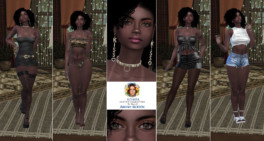 sims game custom sim download black girls female Aaliyah Jackson by Bonita100 Full CAS Preview