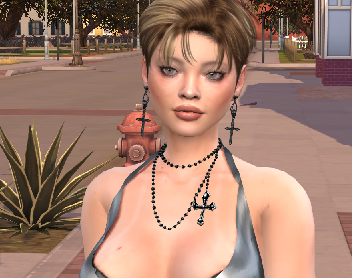 sims game alpha cc style download dyed-hair female Emily Martin by Bonita100 Face View