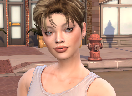 the sims 4 realistic style download brown hair female Emily Martin by Bonita100 Face View
