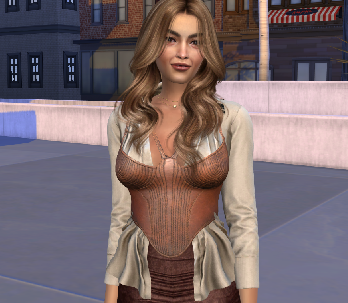 sims4 realistic style download dyed-hair female Harper Potter by Bonita100 Body View