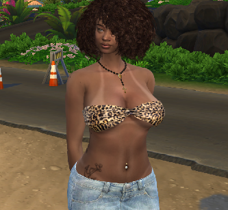 sims 4 custom sim download black girls female Ana Paula dos Santos by Bonita100 Body View