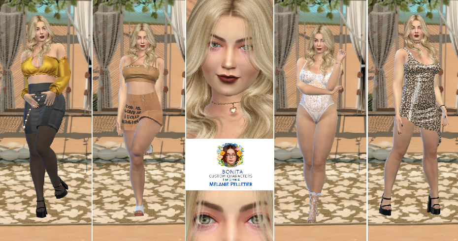 sims cc download blonde female Melanie Pelletier by Bonita100 Full CAS Preview