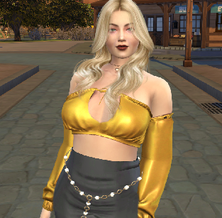 sims4 custom character download blonde female Melanie Pelletier by Bonita100 Body View