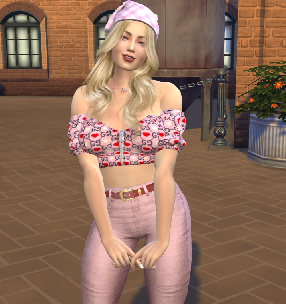 the sims 4 alpha cc style download blonde female Melanie Pelletier by Bonita100 Body View