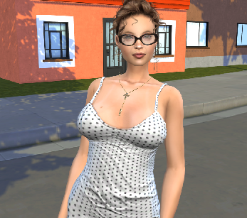 sims custom character download brown hair female Sonia Rodrigues by Bonita100 Body View
