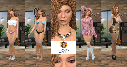 Nina Moretti young custom character Sims 4 CAS outfit preview - thumbnail
