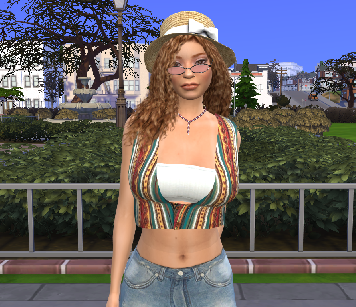 sims 4 custom character download redhead female Nina Moretti by Bonita100 Body View