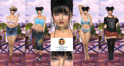 Camila Turner brunette custom character Sims 4 CAS outfit preview - thumbnail
