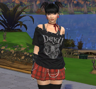 sims alpha cc style download dyed-hair female Camila Turner by Bonita100 Body View