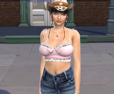 sims game cc download dyed-hair female Camila Turner by Bonita100 Body View