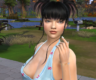 the sims 4 alpha cc style download dyed-hair female Camila Turner by Bonita100 Face View