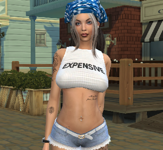 sims4 alpha cc download dyed-hair female Rocio Rojas by Bonita100 Body View