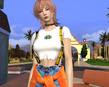 sims4 alpha cc download dyed-hair female Misaki Sato by Bonita100 Body View