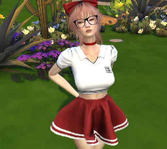 the sims 4 custom sim download dyed-hair female Misaki Sato by Bonita100 Body View