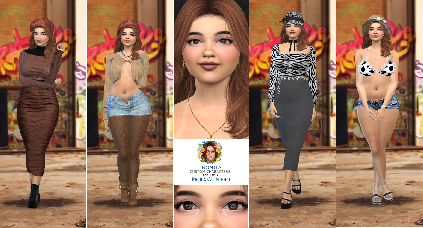 Paola Quintero young custom character Sims 4 CAS outfit preview - thumbnail