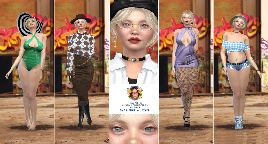 the sims 4 alpha cc style download woman Ana Gabriela Becker by Bonita100 Full CAS Preview