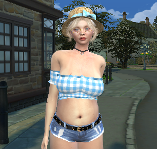 sims 4 custom character download blonde female Ana Gabriela Becker by Bonita100 Body View