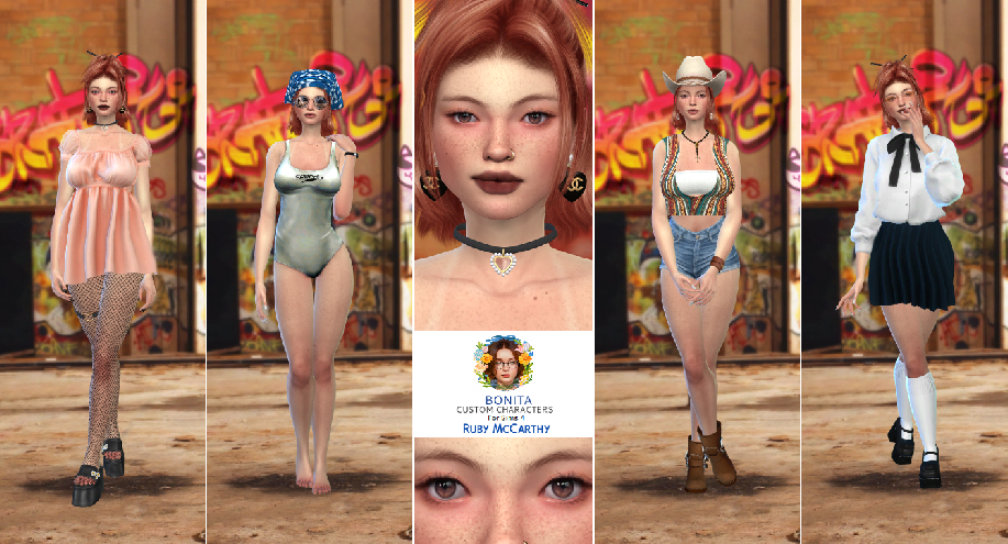 sims4 alpha cc download girl Ruby McCarthy by Bonita100 Full CAS Preview