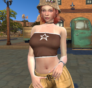 sims4 custom character download redhead female Ruby McCarthy by Bonita100 Body View