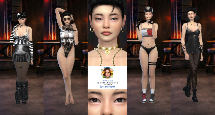 Skylar Yoon young custom character Sims 4 CAS outfit preview - thumbnail