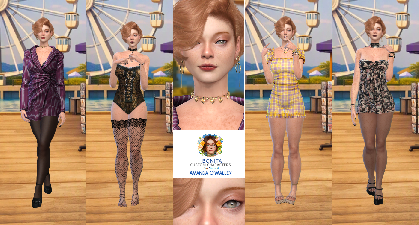 Amanda OMalley redhead custom character Sims 4 CAS outfit preview - thumbnail