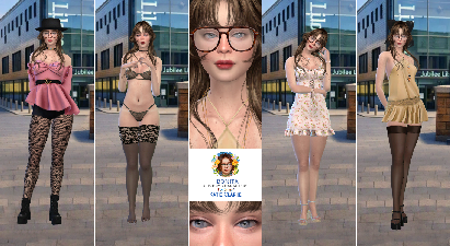 Katie Clarke young custom character Sims 4 CAS outfit preview - thumbnail