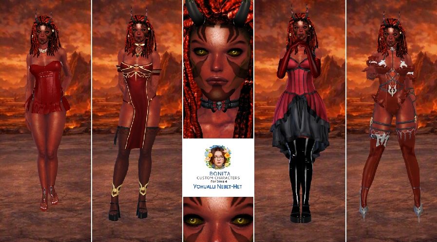 the sims 4 alpha cc style download occult female Yohualli Nebet Het by Bonita100 Full CAS Preview