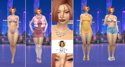 Yu Xin Wu young custom character Sims 4 CAS outfit preview - thumbnail