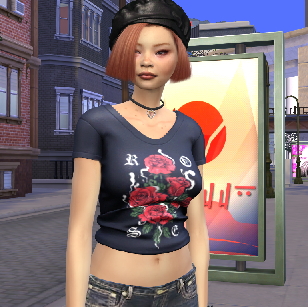 sims custom sim download dyed-hair female Yu Xin Wu by Bonita100 Body View