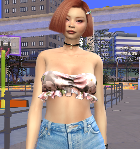 sims game high detail download dyed-hair female Yu Xin Wu by Bonita100 Body View