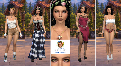 Coral Montoya young custom character Sims 4 CAS outfit preview - thumbnail